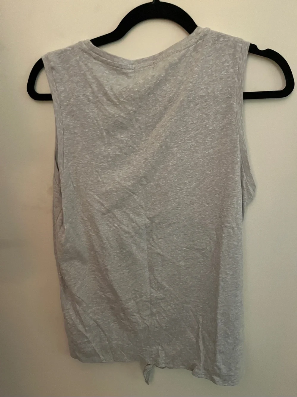 J. Crew Light Gray Knot-Front Sleeveless Tank Sz M